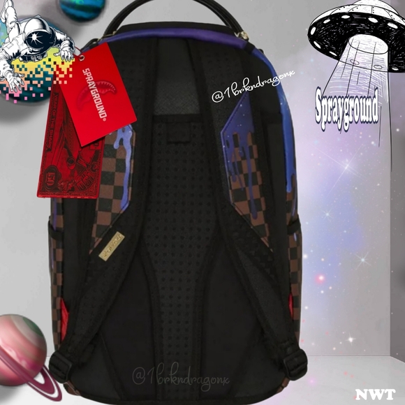 Sprayground Royal Blue Purple Drip Shark Galaxy Takeover Backpack NWT
